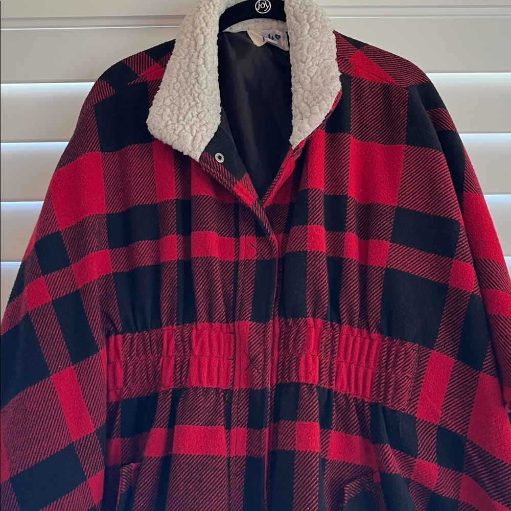 Plaid Coat - cape Style